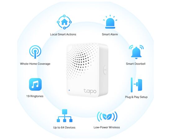 Модуль управления умным домом TP-Link Tapo H100 (TAPO-H100), изображение 2 Модуль управления умным домом TP-Link Tapo H100 (TAPO-H100), изображение 2