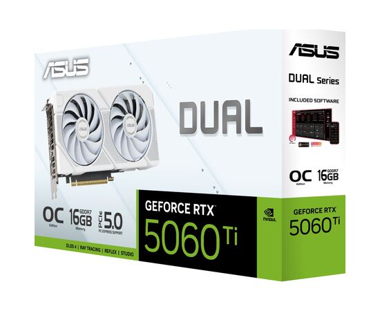 Видеокарта ASUS GeForce RTX5060Ti 16Gb DUAL WHITE OC (DUAL-RTX5060TI-O16G-WHITE), изображение 12 Видеокарта ASUS GeForce RTX5060Ti 16Gb DUAL WHITE OC (DUAL-RTX5060TI-O16G-WHITE), изображение 12