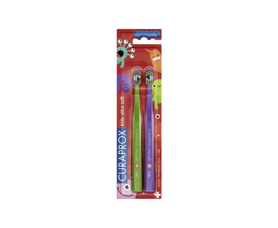 Дитяча зубна щітка Curaprox CS Kids 2 шт., (4 -12 років) екстра мяка (CSkids/2 Little Bacterias)