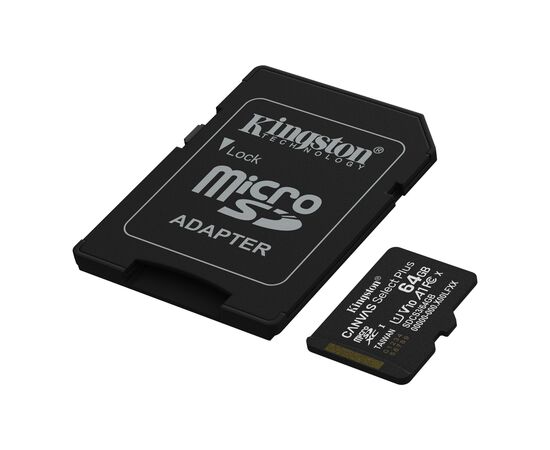 Карта памяти Kingston 64GB microSDXC class 10 UHS-I V10 A1 Canvas Select Plus (SDCS3/64GB), изображение 2 Карта памяти Kingston 64GB microSDXC class 10 UHS-I V10 A1 Canvas Select Plus (SDCS3/64GB), изображение 2