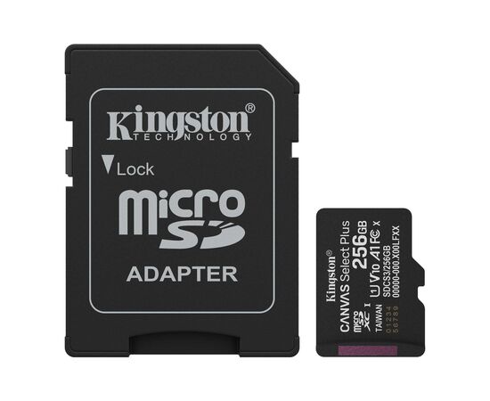 Карта памяти Kingston 256GB microSDXC class 10 UHS-I V10 A1 Canvas Select Plus (SDCS3/256GB)