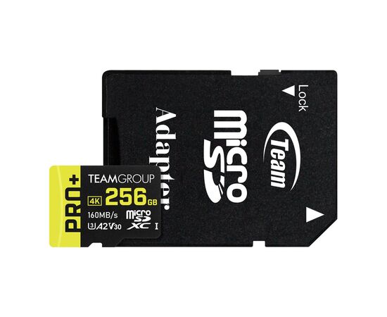 Карта памяти Team 256GB microSDXC class 10 UHS-I U3 V30 A1 Pro+ (TPPMSDX256GIA2V3003)