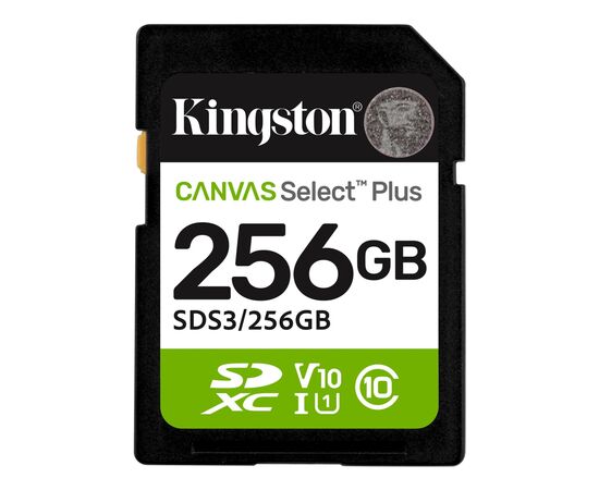 Карта пам'яті Kingston 256GB SDXC class 10 UHS-I V10 A1 Canvas Select Plus (SDS3/256GB)
