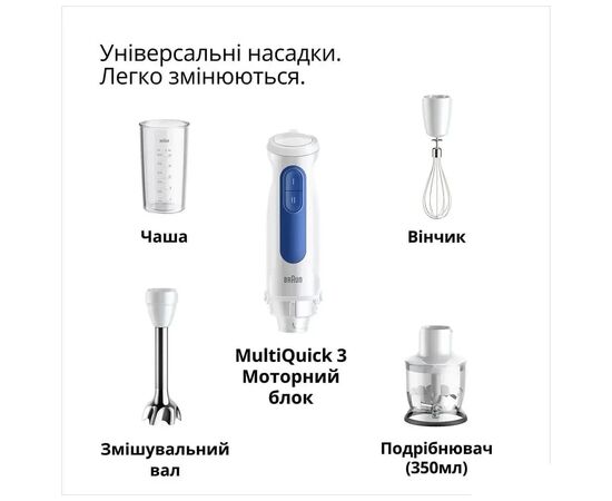 Блендер Braun MQ 30202 M WH, изображение 4 Блендер Braun MQ 30202 M WH, изображение 4