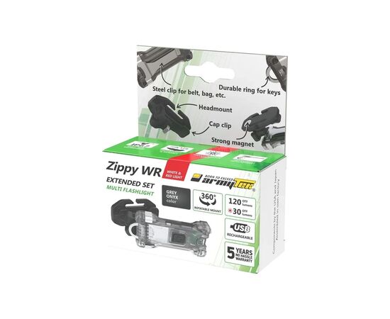 Фонарь Armytek Zippy WR Extended Set Grey (F09101G), изображение 7 Фонарь Armytek Zippy WR Extended Set Grey (F09101G), изображение 7
