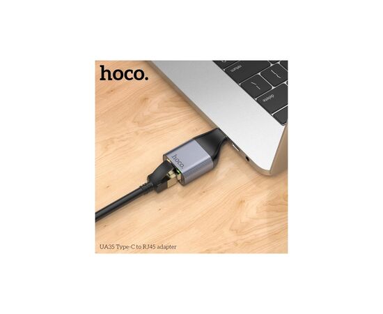 Переходник USB-C to RJ45 Ethernet 100Mbps gray HOCO (6942007645607), изображение 8 Переходник USB-C to RJ45 Ethernet 100Mbps gray HOCO (6942007645607), изображение 8