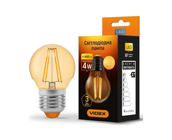 Лампочка TITANUM Filament G45 4W E27 2200K бронза (TLFG4504272A), изображение 2 Лампочка TITANUM Filament G45 4W E27 2200K бронза (TLFG4504272A), изображение 2