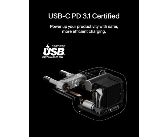 Зарядное устройство Belkin USB-C PD20W PPS white (WCA009KQWH), изображение 10 Зарядное устройство Belkin USB-C PD20W PPS white (WCA009KQWH), изображение 10