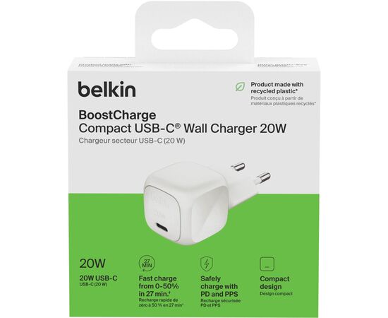 Зарядное устройство Belkin USB-C PD20W PPS white (WCA009KQWH), изображение 5 Зарядное устройство Belkin USB-C PD20W PPS white (WCA009KQWH), изображение 5