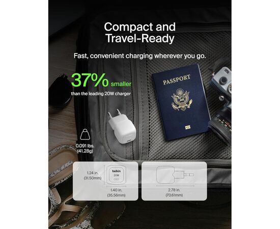 Зарядное устройство Belkin USB-C PD20W PPS white (WCA009KQWH), изображение 6 Зарядное устройство Belkin USB-C PD20W PPS white (WCA009KQWH), изображение 6