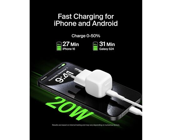 Зарядное устройство Belkin USB-C PD20W PPS white (WCA009KQWH), изображение 7 Зарядное устройство Belkin USB-C PD20W PPS white (WCA009KQWH), изображение 7