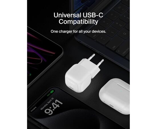 Зарядное устройство Belkin USB-C PD20W PPS white (WCA009KQWH), изображение 9 Зарядное устройство Belkin USB-C PD20W PPS white (WCA009KQWH), изображение 9