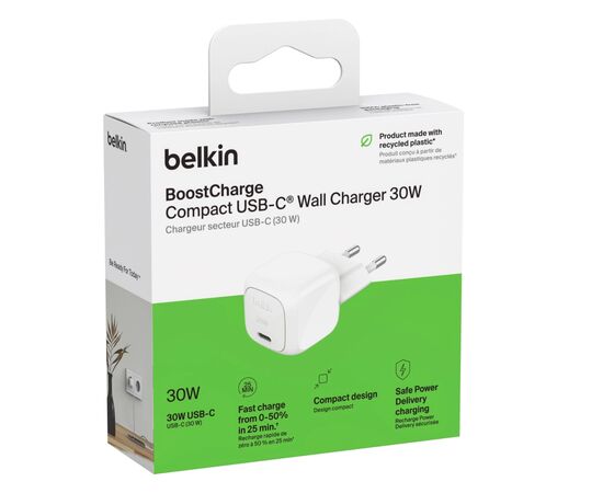 Зарядное устройство Belkin USB-C PD30W PPS white (WCA008KQWH), изображение 6 Зарядное устройство Belkin USB-C PD30W PPS white (WCA008KQWH), изображение 6