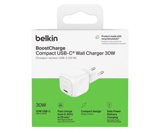 Зарядное устройство Belkin USB-C PD30W PPS white (WCA008KQWH), изображение 7 Зарядное устройство Belkin USB-C PD30W PPS white (WCA008KQWH), изображение 7