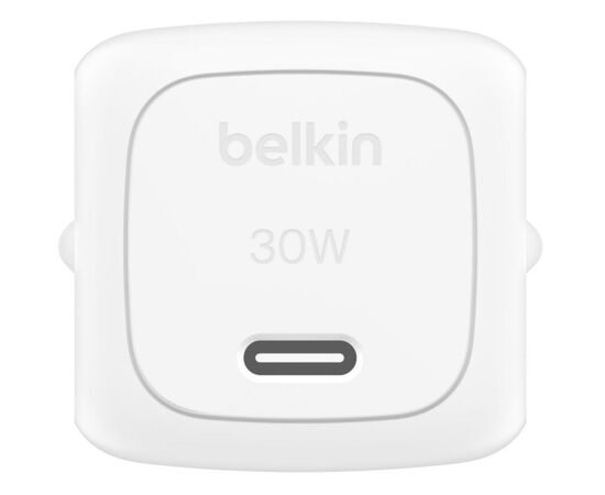 Зарядное устройство Belkin USB-C PD30W PPS + cable USB-C to USB-C 1.0m PVC white (WCA008KQ1MWH-B6), изображение 4 Зарядное устройство Belkin USB-C PD30W PPS + cable USB-C to USB-C 1.0m PVC white (WCA008KQ1MWH-B6), изображение 4