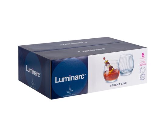 Набір склянок Luminarc Serena Line 320 мл х 6 шт (V7723), зображення 2 Набір склянок Luminarc Serena Line 320 мл х 6 шт (V7723), зображення 2