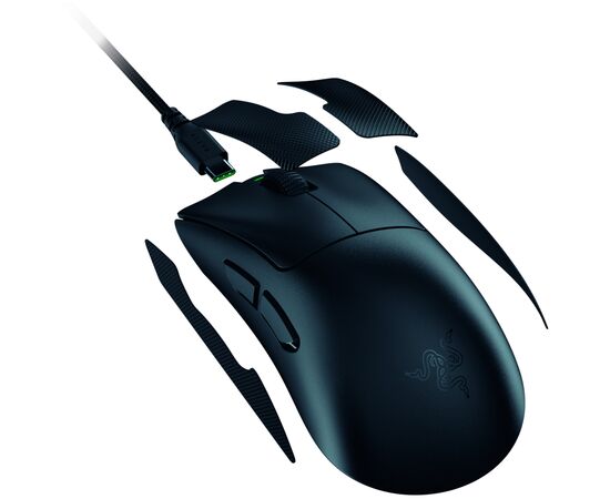 Мышка Razer DeathAdder V4 Pro Wireless/USB Black (RZ01-05330100-R3G1), изображение 5 Мышка Razer DeathAdder V4 Pro Wireless/USB Black (RZ01-05330100-R3G1), изображение 5