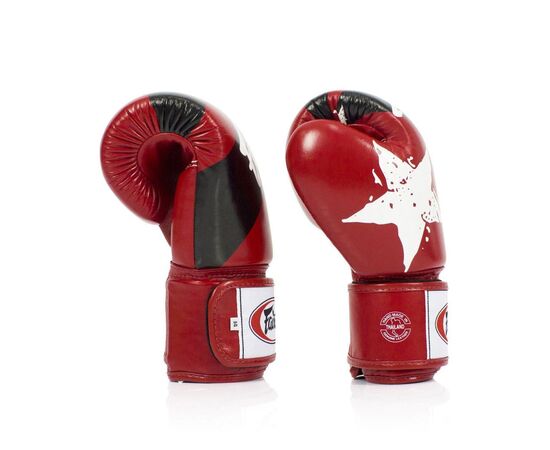 Боксерские перчатки Fairtex BGV1 Nation Print Red 14 унцій (бинти в комплекті) (BGV1_Print_14oz_Red), изображение 5