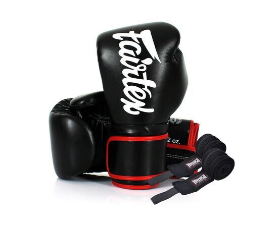 Боксерські рукавички Fairtex BGV14 Black 14 унцій (бинти в комплекті) (BGV14_14oz_Black)
