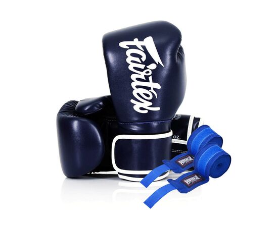 Боксерские перчатки Fairtex BGV14 Blue 12 унцій (бинти в комплекті) (BGV14_12oz_Blue)