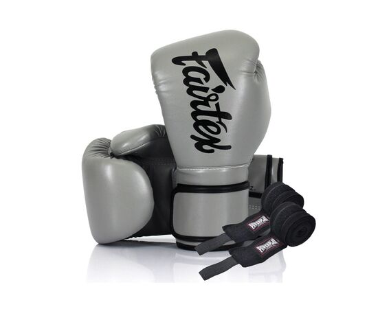 Боксерські рукавички Fairtex BGV14 Grey 10 унцій (бинти в комплекті) (BGV14_10oz_Grey)
