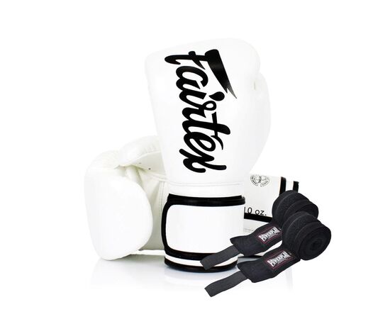 Боксерские перчатки Fairtex BGV14 White 14 унцій (бинти в комплекті) (BGV14_14oz_White)