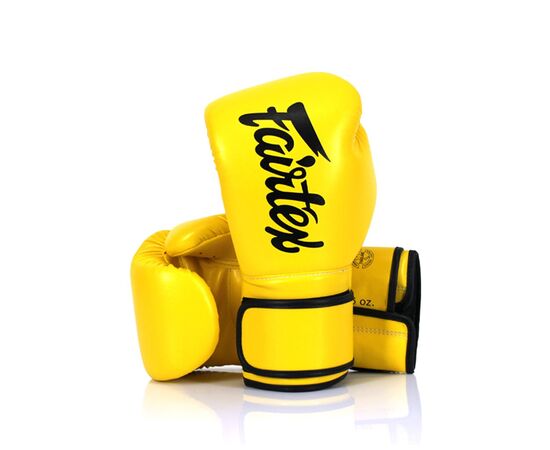 Боксерские перчатки Fairtex BGV14 Yellow 10 унцій (бинти в комплекті) (BGV14_10oz_Yellow), изображение 2 Боксерские перчатки Fairtex BGV14 Yellow 10 унцій (бинти в комплекті) (BGV14_10oz_Yellow), изображение 2