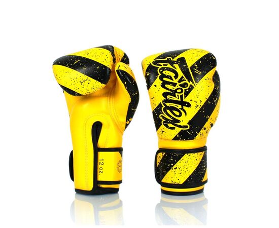 Боксерські рукавички Fairtex BGV14Y Yellow/Black 10 унцій (бинти в комплекті) (BGV14Y_10oz_Yellow/Black), зображення 3