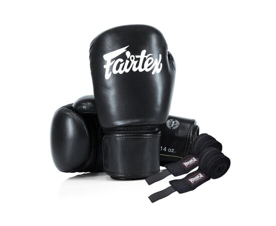 Боксерские перчатки Fairtex BGV27 Black 14 унцій (бинти в комплекті) (BGV27_14oz_Black)