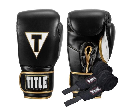 Боксерские перчатки Title Boxeo Mexican Leather Quatro Black/White 12 oz (BATGE4 12 oz BK/WH)