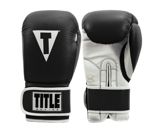 Боксерські рукавички Title Boxing Pro Style Leather Gloves3.0 Black/White 12 oz (TVVTG3 12 BK/WH), зображення 5 Боксерські рукавички Title Boxing Pro Style Leather Gloves3.0 Black/White 12 oz (TVVTG3 12 BK/WH), зображення 5