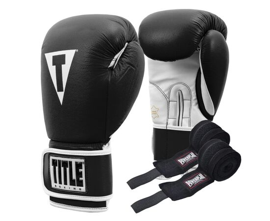 Боксерські рукавички Title Boxing Pro Style Leather Gloves3.0 Black/White 12 oz (TVVTG3 12 BK/WH)