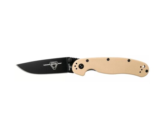 Ніж Ontario Knife RAT II D2 Desert Tan, Black Blade (ON8830DT)