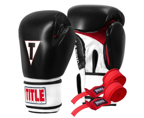 Боксерські рукавички Title Classic Leather 2.0 Black/White/Red XL 16 oz (CSBGL2 X BK/WH/RD)