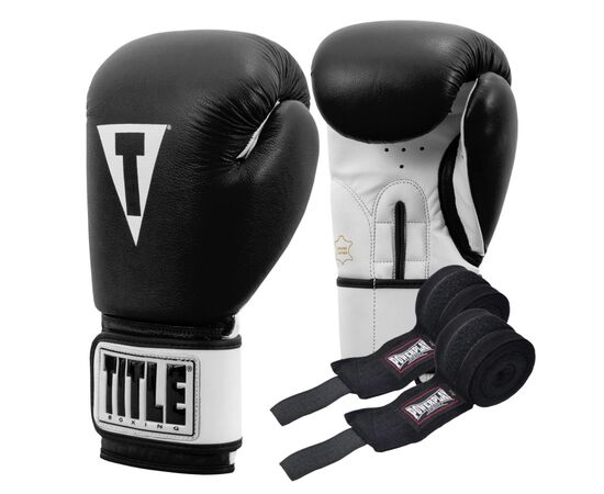 Боксерські рукавички Title Premier Leather Black/White M 12 oz (TSBG2 M BK/WH)