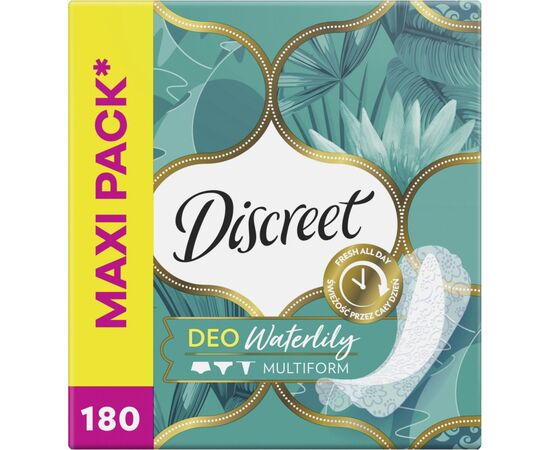 Ежедневные прокладки Discreet Deo Waterlily 180 шт. (8700216859226), изображение 2 Ежедневные прокладки Discreet Deo Waterlily 180 шт. (8700216859226), изображение 2