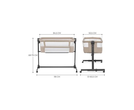 Кроватка Kinderkraft Приставная кроватка-люлька Neste Up 2 Beige (5902533924530), изображение 7 Кроватка Kinderkraft Приставная кроватка-люлька Neste Up 2 Beige (5902533924530), изображение 7