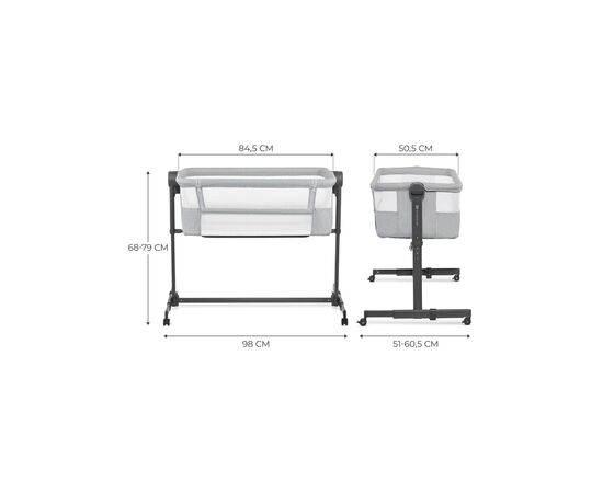 Кроватка Kinderkraft Приставная кроватка-люлька Neste Up 2 Light Grey (5902533924523), изображение 5 Кроватка Kinderkraft Приставная кроватка-люлька Neste Up 2 Light Grey (5902533924523), изображение 5