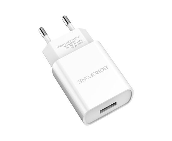Зарядний пристрій BOROFONE BA20A USB 10.5W + cable USB to USB-C white (6931474700742), зображення 3 Зарядний пристрій BOROFONE BA20A USB 10.5W + cable USB to USB-C white (6931474700742), зображення 3