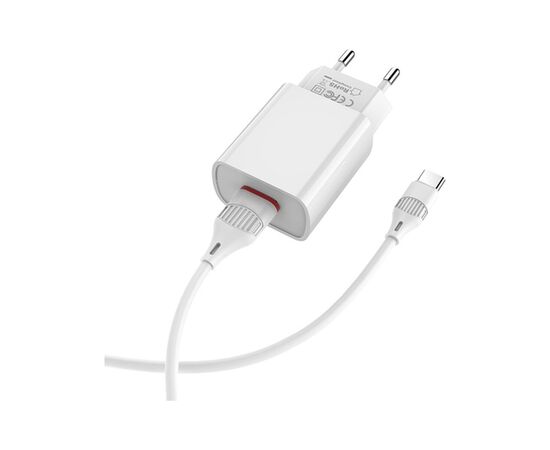 Зарядний пристрій BOROFONE BA20A USB 10.5W + cable USB to USB-C white (6931474700742), зображення 5 Зарядний пристрій BOROFONE BA20A USB 10.5W + cable USB to USB-C white (6931474700742), зображення 5