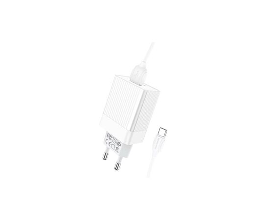 Зарядний пристрій BOROFONE BA47A USB QC3.0 18W + cable USB to USB-C white (6931474728319), зображення 4 Зарядний пристрій BOROFONE BA47A USB QC3.0 18W + cable USB to USB-C white (6931474728319), зображення 4