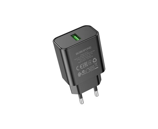 Зарядний пристрій BOROFONE BA72A USB QC3.0 black (6974443388541)