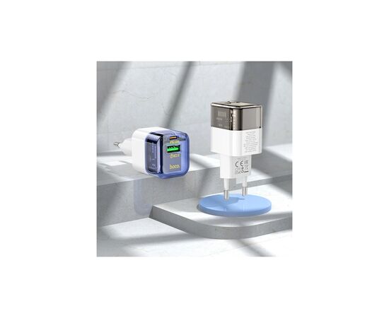 Зарядное устройство HOCO C131A USB-C PD30W + 1xUSB QC3.0 transparent black (6942007609821), изображение 4 Зарядное устройство HOCO C131A USB-C PD30W + 1xUSB QC3.0 transparent black (6942007609821), изображение 4