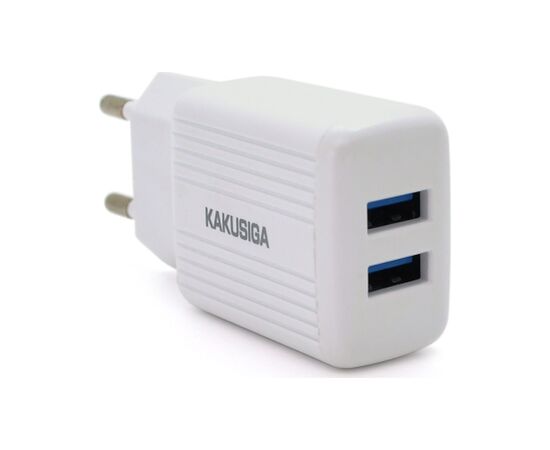 Зарядний пристрій KAKUSIGA 2xUSB 2.4A 12W white (KSC-368 DILANG)