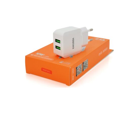 Зарядний пристрій KAKUSIGA 2xUSB 2.4A 12W white (KSC-408-OUQI)