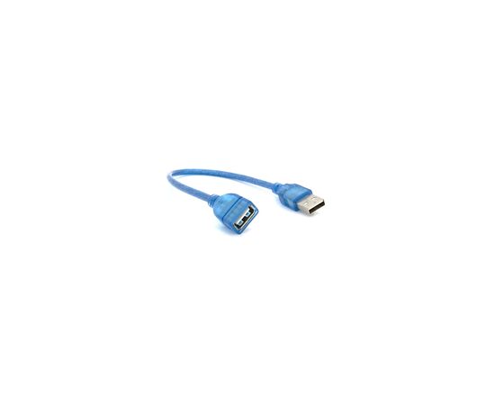 Дата кабель USB 2.0 AM/AF 0.3m blue transparent Voltronic (YT-AM/AF-0,3TBL)