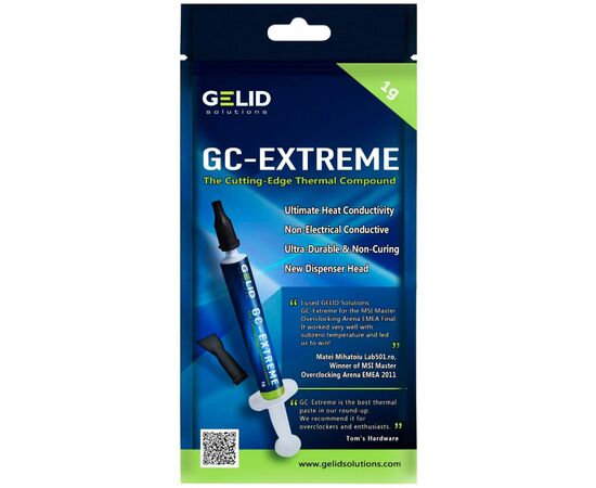 Термопаста Gelid Solutions GC-Extreme 1g (TC-GC-03-D), изображение 2 Термопаста Gelid Solutions GC-Extreme 1g (TC-GC-03-D), изображение 2