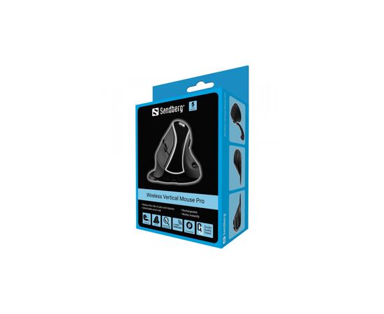 Мышка Sandberg Wireless Mouse Pro Black (630-13), изображение 5 Мышка Sandberg Wireless Mouse Pro Black (630-13), изображение 5