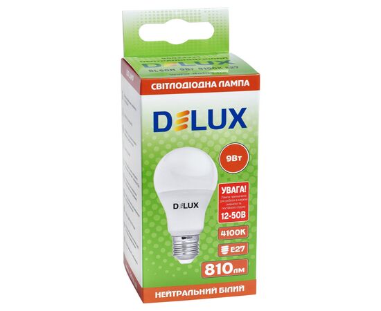 Лампочка Delux BL 60N 9 Вт 4100K AC/DC12-50В E27 (90023321), изображение 2 Лампочка Delux BL 60N 9 Вт 4100K AC/DC12-50В E27 (90023321), изображение 2