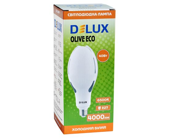 Лампочка Delux OLIVE ECO 40Вт E27 6500K 230В (90023325), зображення 2